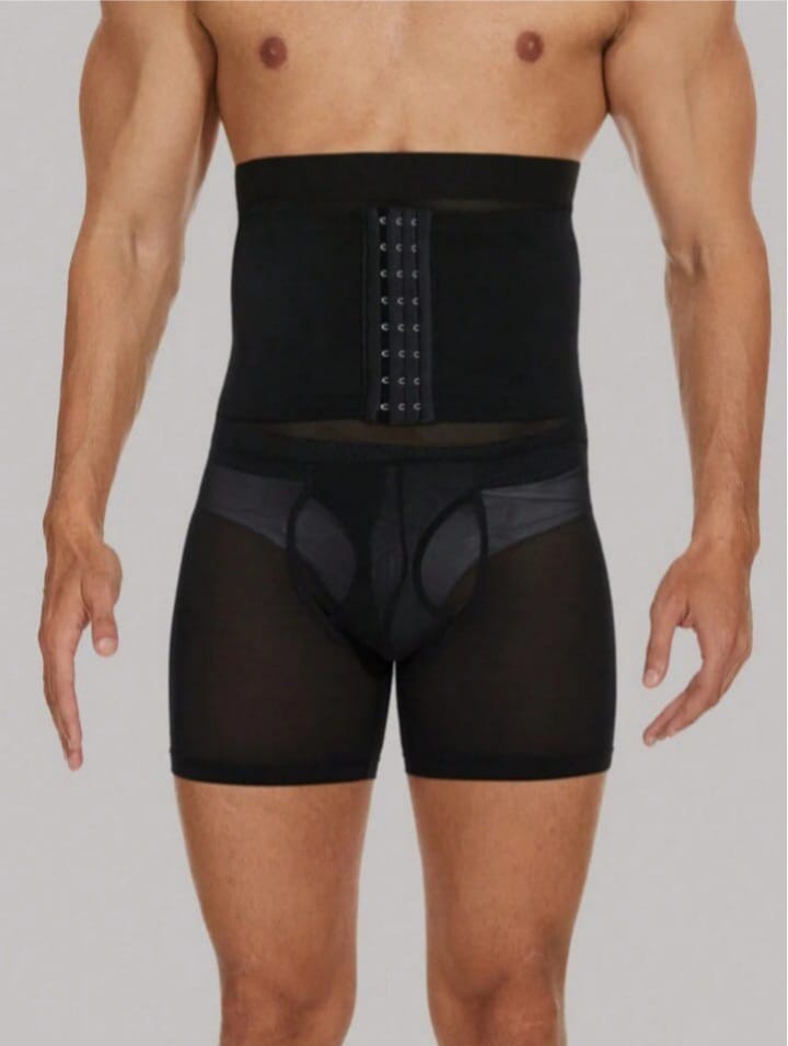 Men's High Waist Mesh Patchwork Shapewear